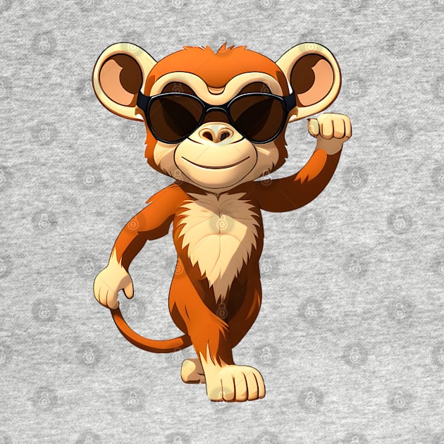 Monkey in cartoon style by IrinaGuArt